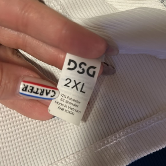 2 DSG White and Blue Fitted Sleeveless Tank Tops - 2X - Picture 4 of 4